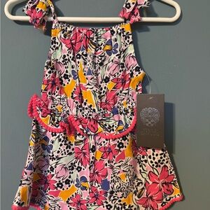 🌺 NWT Vince Camuto Floral Ruffle Romper – Baby Girl 🌺